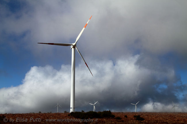 wind mills in clouds